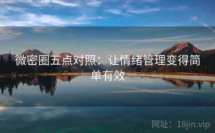微密圈五点对照:让情绪管理变得简单有效