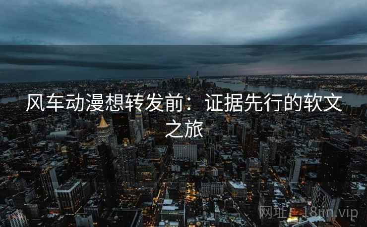 风车动漫想转发前：证据先行的软文之旅