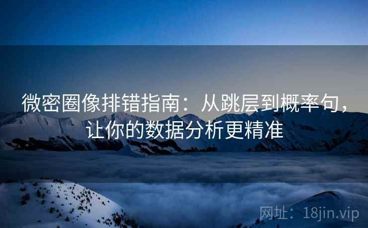 微密圈像排错指南：从跳层到概率句，让你的数据分析更精准
